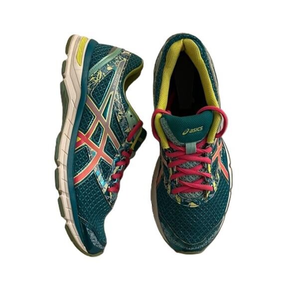 ASICS Turquoise and Pink Athletic Shoes, Width B, Size 9 - Picture 4 of 6